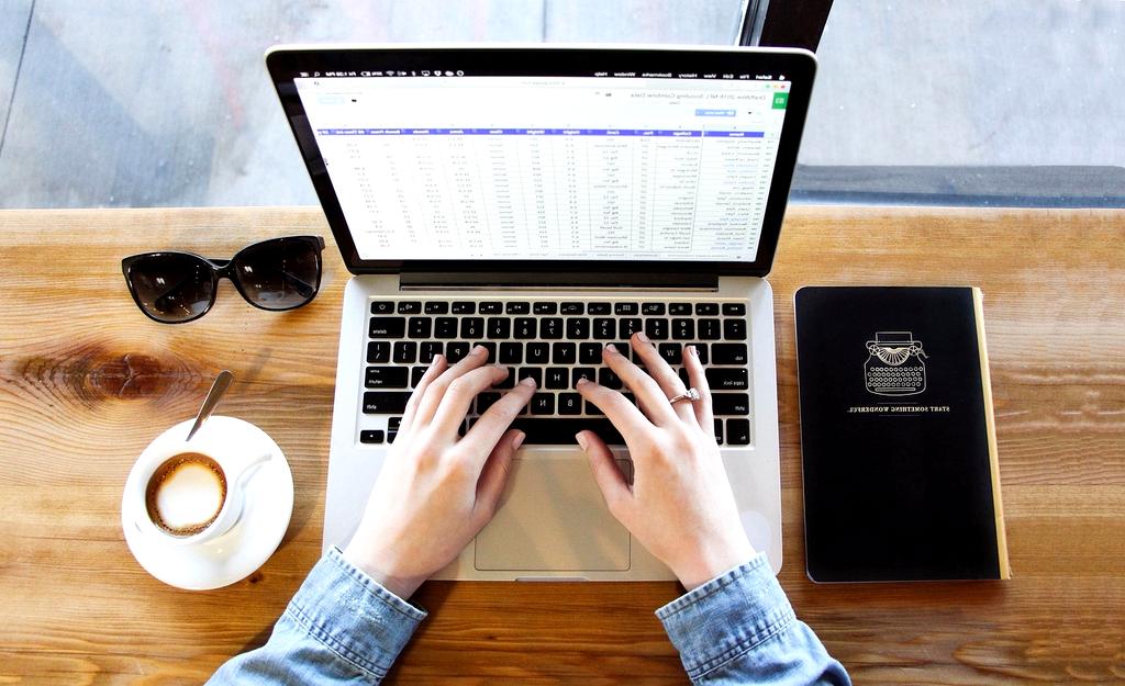 Cybersecurity professional working on computer